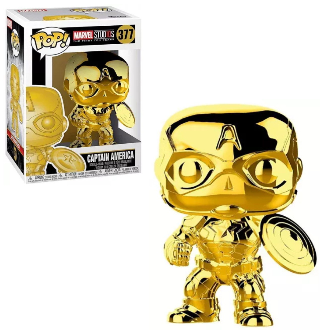 Funko POP ! Marvel - Avengers #377 Captain America Chroma Gold