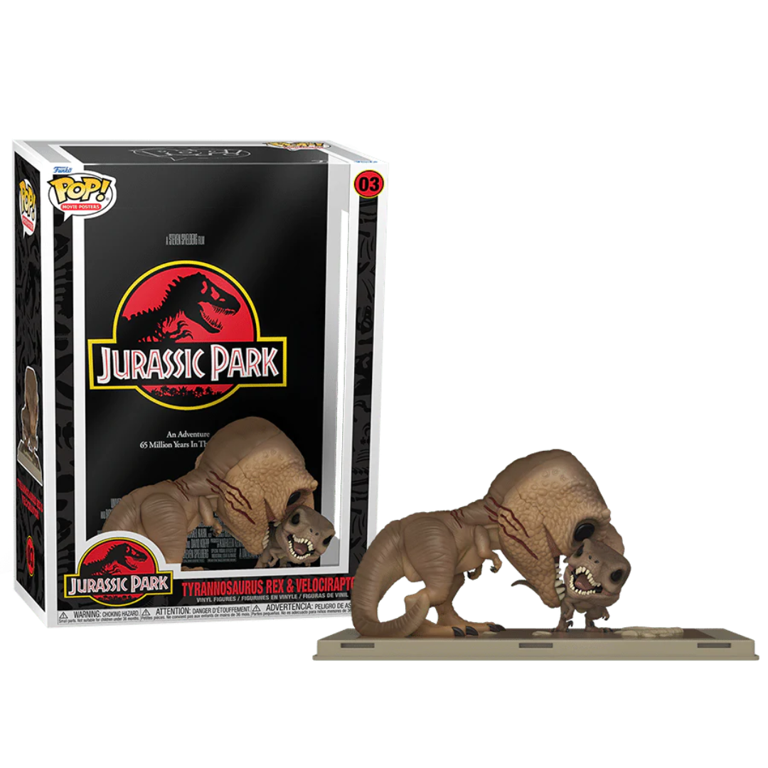 Funko POP! GIANT Poster Jurassic Park #03 Tyrannosaurus Rex et Velociraptor