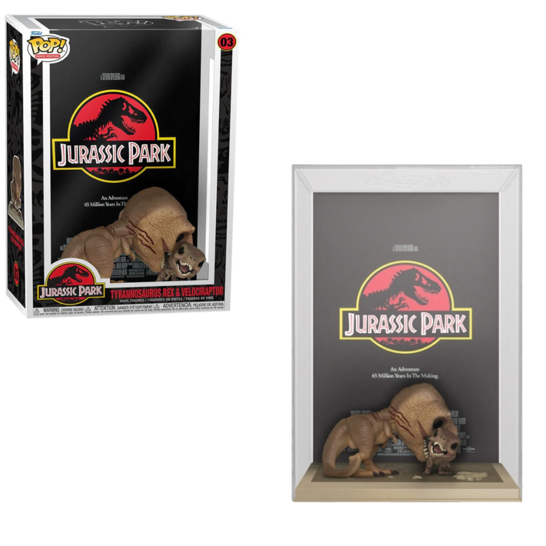 Funko POP! GIANT Poster Jurassic Park #03 Tyrannosaurus Rex et Velociraptor