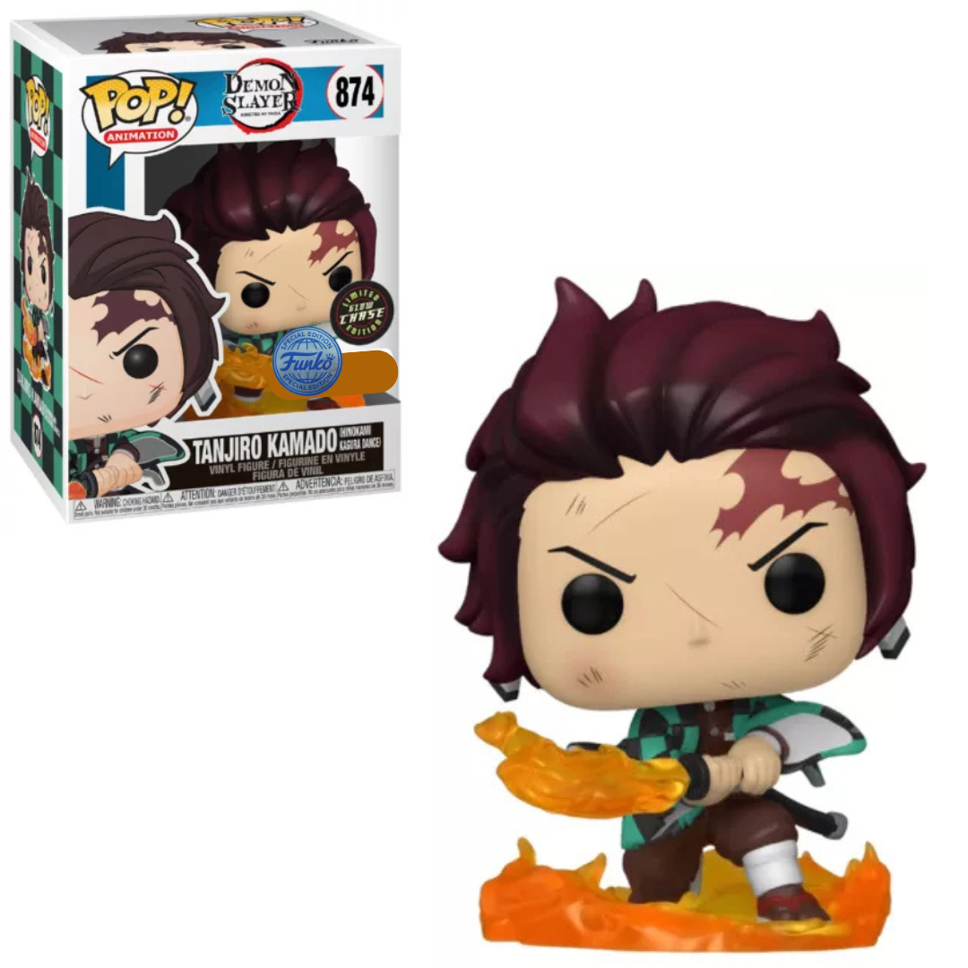 Funko POP ! Demon Slayer #874 Tajiro Kamado with flaming blade Glow Chase